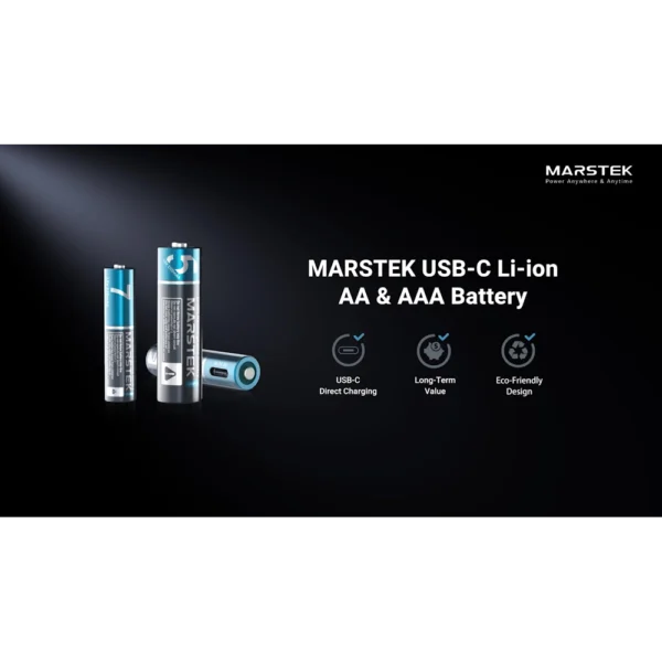 Baterii reîncărcabile Li-ion USB-C 1.5V AA & AAA — MARSTEK