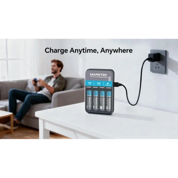 Kit baterii reîncărcabile Li-ion 1.5V AA & AAA — MARSTEK Ultra - imagine 4